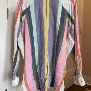 ASOS DESIGN Long Sleeve Boyfriend Button Down Shirt in Stripe